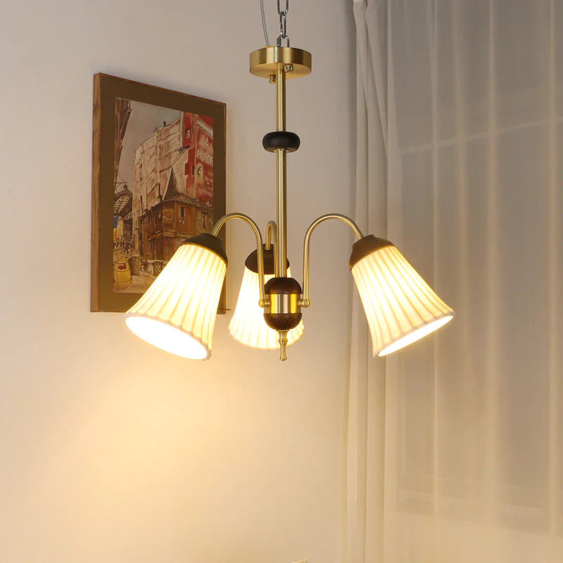 Ray Rétro LED Lustre Or Métal Chambre À Coucher/Salle À Manger - Neutralighting