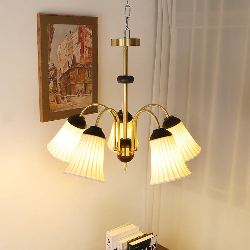 Ray Rétro LED Lustre Or Métal Chambre À Coucher/Salle À Manger - Neutralighting