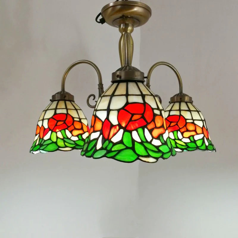 Tiffany Rétro LED Fleur Lustre Colorée Bar/Chambre À Coucher/Salon - Neutralighting