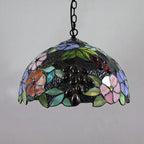 Tiffany Rétro LED Suspension Fleurs Verre Salle À Manger - Neutralighting