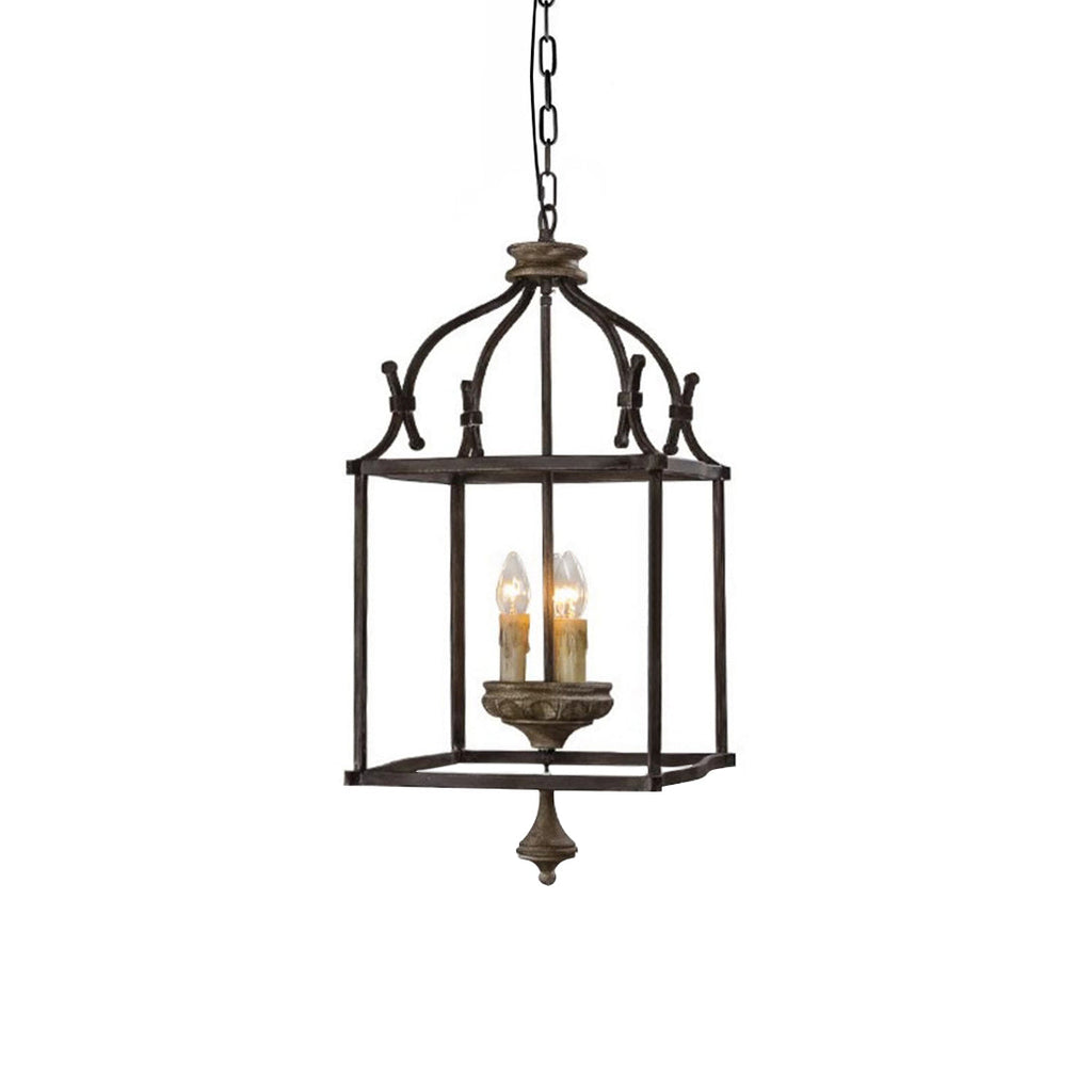 Alirora Traditionnel Volière Sculpté à la Main Bois Lustre - Neutralighting