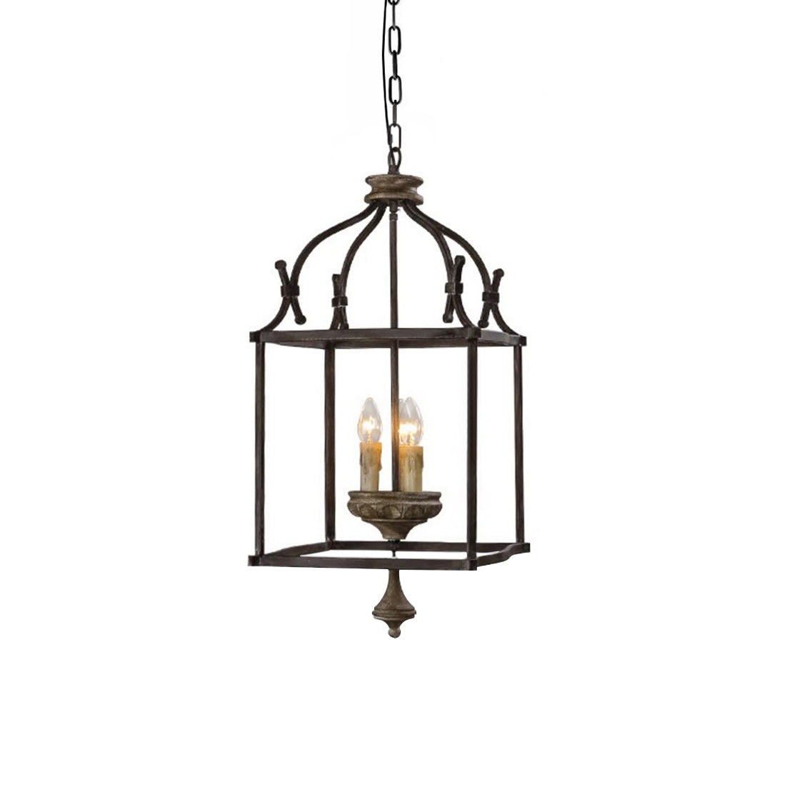 Alirora Traditionnel Volière Sculpté à la Main Bois Lustre - Neutralighting