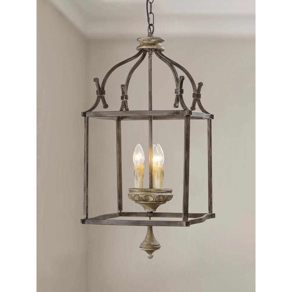 Alirora Traditionnel Volière Sculpté à la Main Bois Lustre - Neutralighting