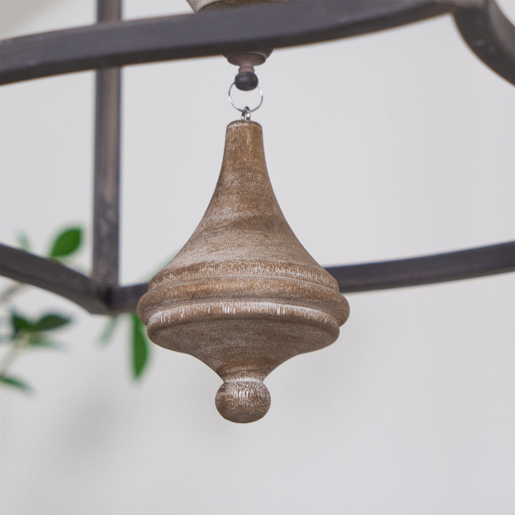 Alirora Traditionnel Volière Sculpté à la Main Bois Lustre - Neutralighting