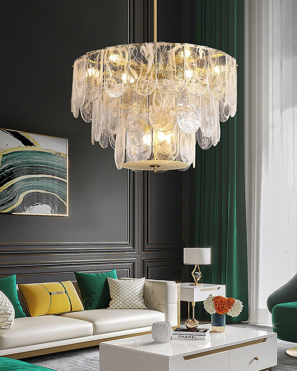Lustra Chandelier Verre Classique Traditionnel - Neutralighting