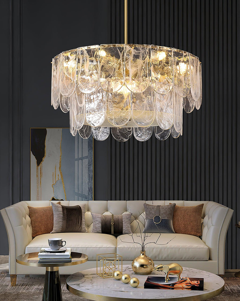 Lustra Chandelier Verre Classique Traditionnel - Neutralighting