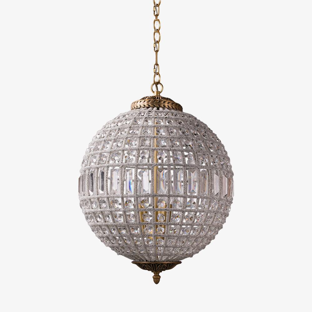 Lustra Chandelier Gold Globe Crystal Vintage - Neutralighting