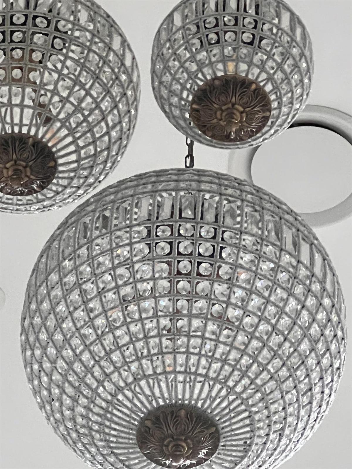 Lustra Chandelier Gold Globe Crystal Vintage - Neutralighting