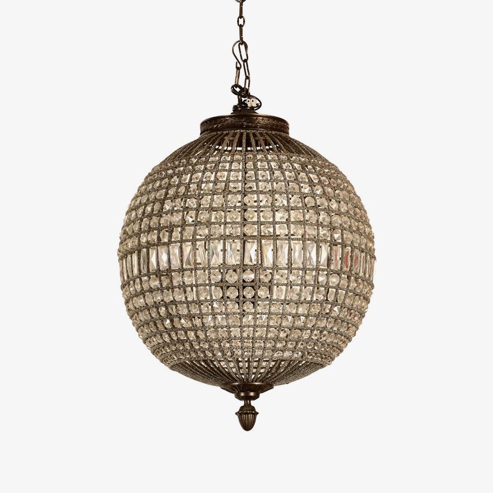 Lustra Chandelier Gold Globe Crystal Vintage - Neutralighting