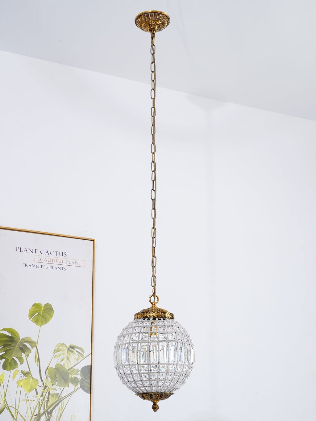 Lustra Chandelier Gold Globe Crystal Vintage - Neutralighting