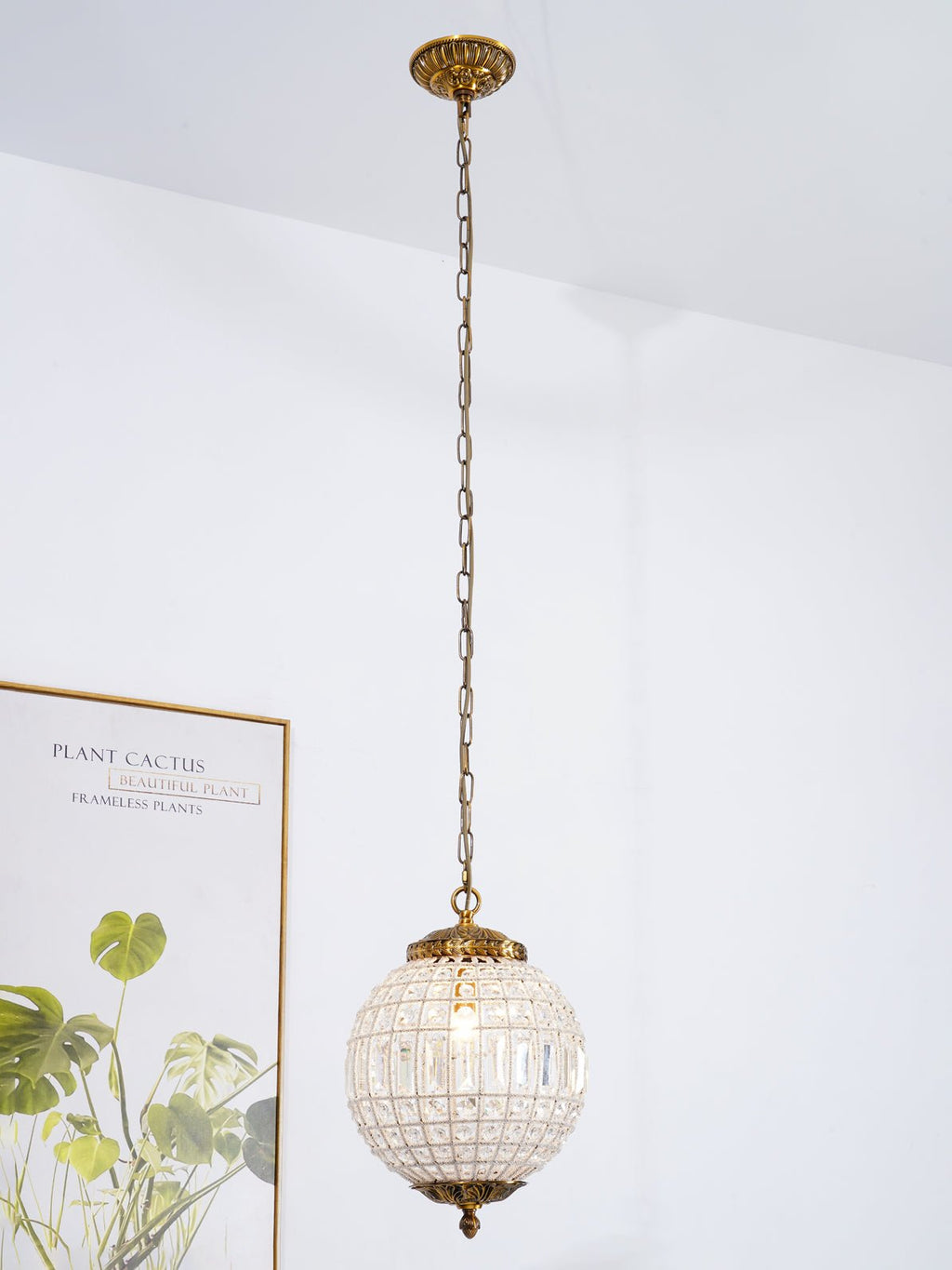 Lustra Chandelier Gold Globe Crystal Vintage - Neutralighting