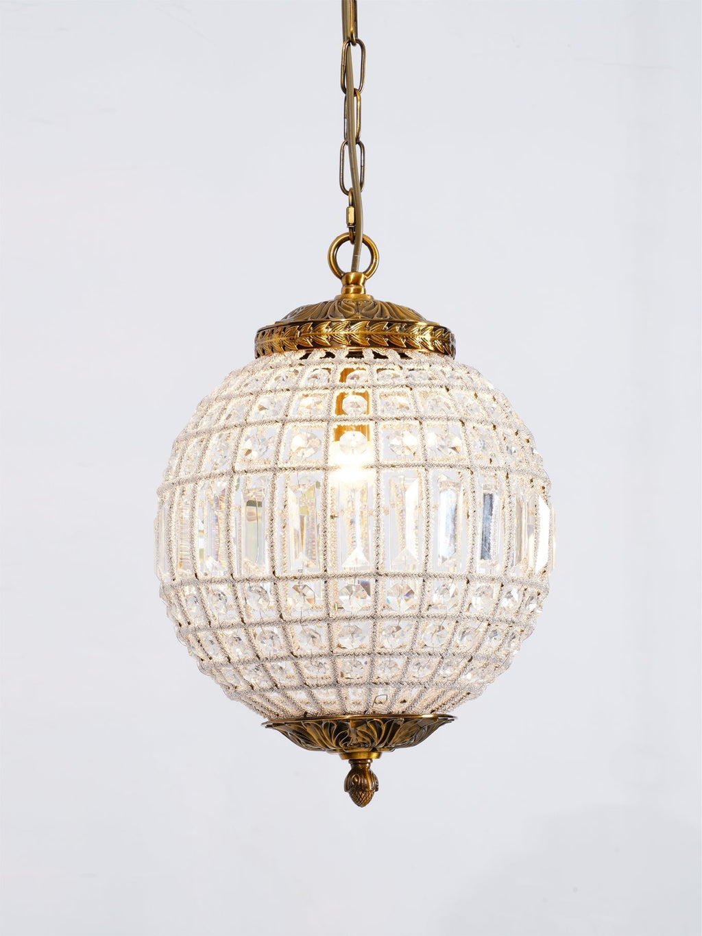Lustra Chandelier Gold Globe Crystal Vintage - Neutralighting