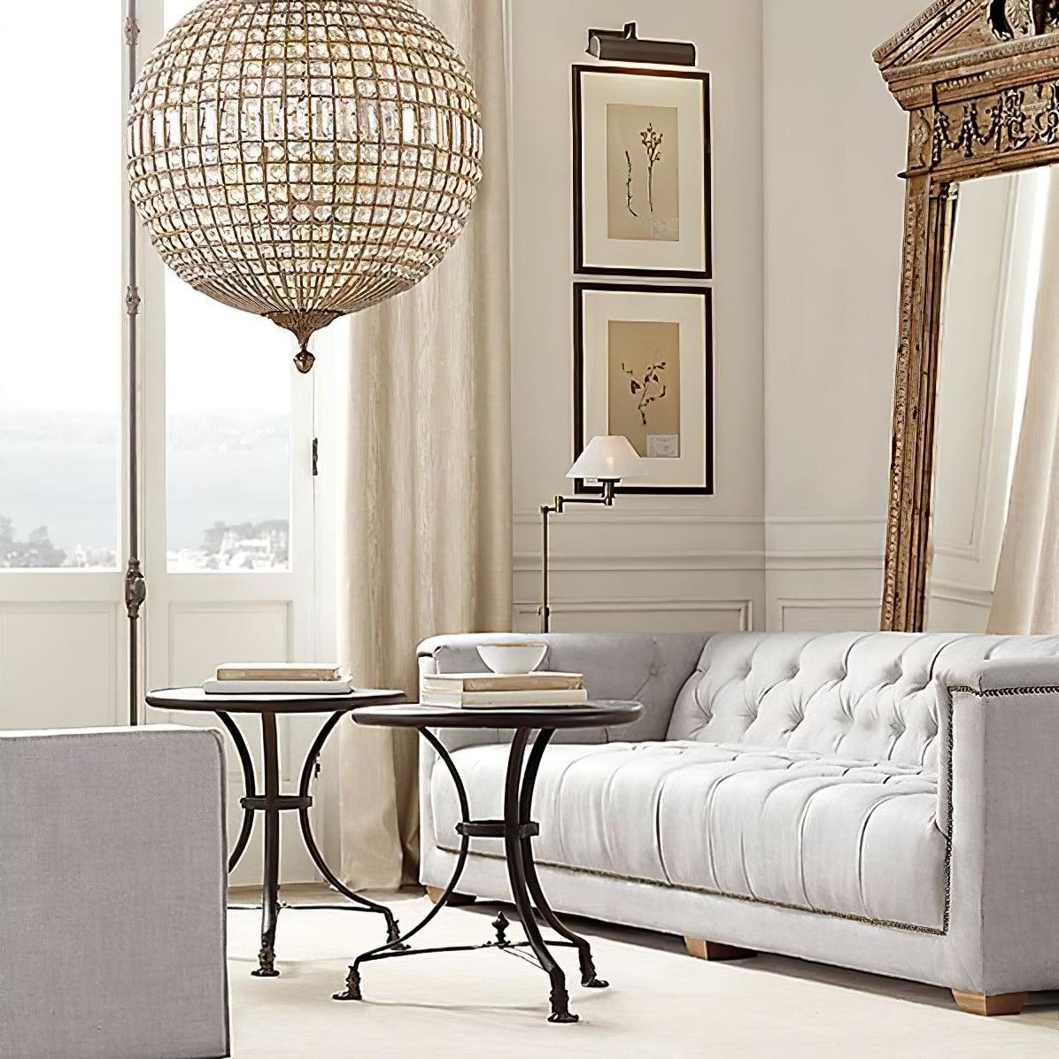 Lustra Chandelier Gold Globe Crystal Vintage - Neutralighting