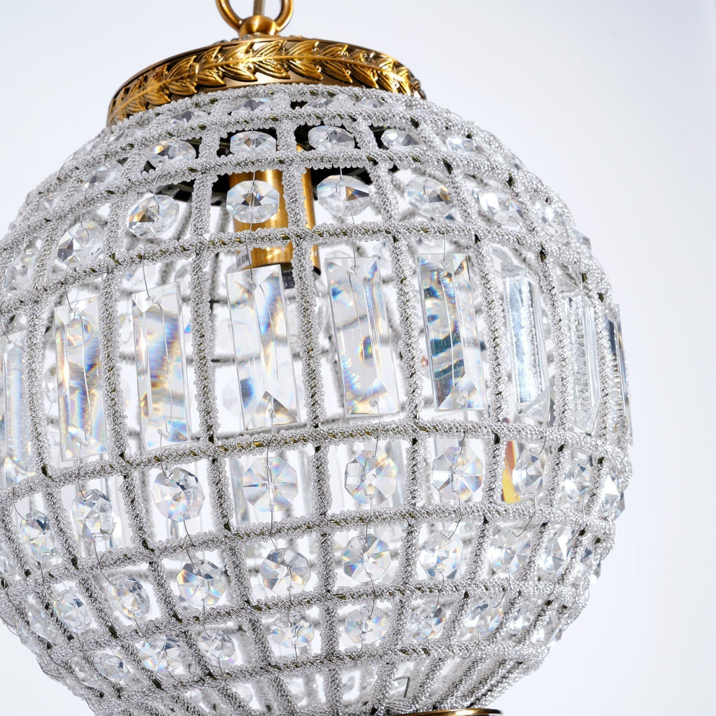 Lustra Chandelier Gold Globe Crystal Vintage - Neutralighting