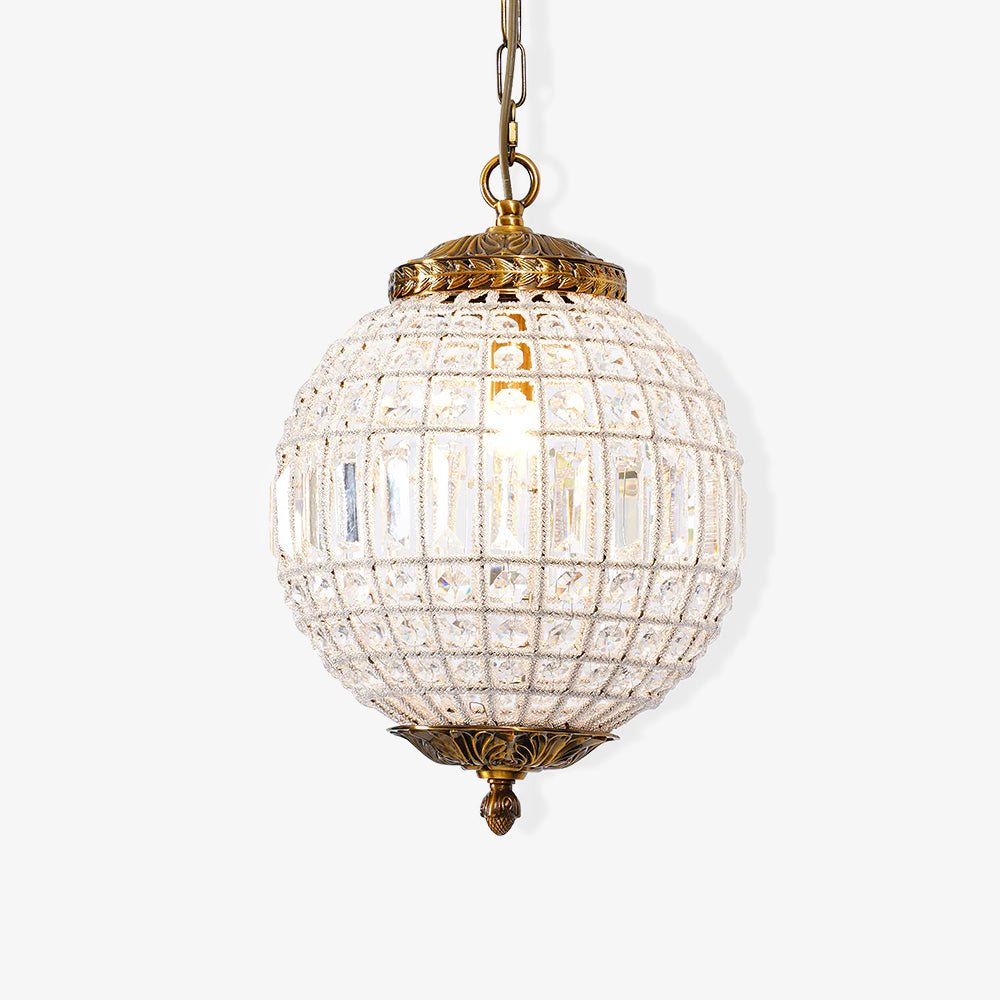Lustra Chandelier Gold Globe Crystal Vintage - Neutralighting