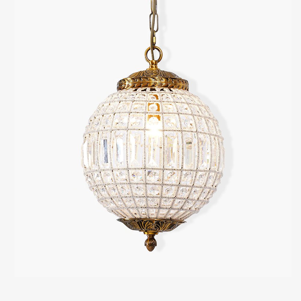 Lustra Chandelier Gold Globe Crystal Vintage - Neutralighting