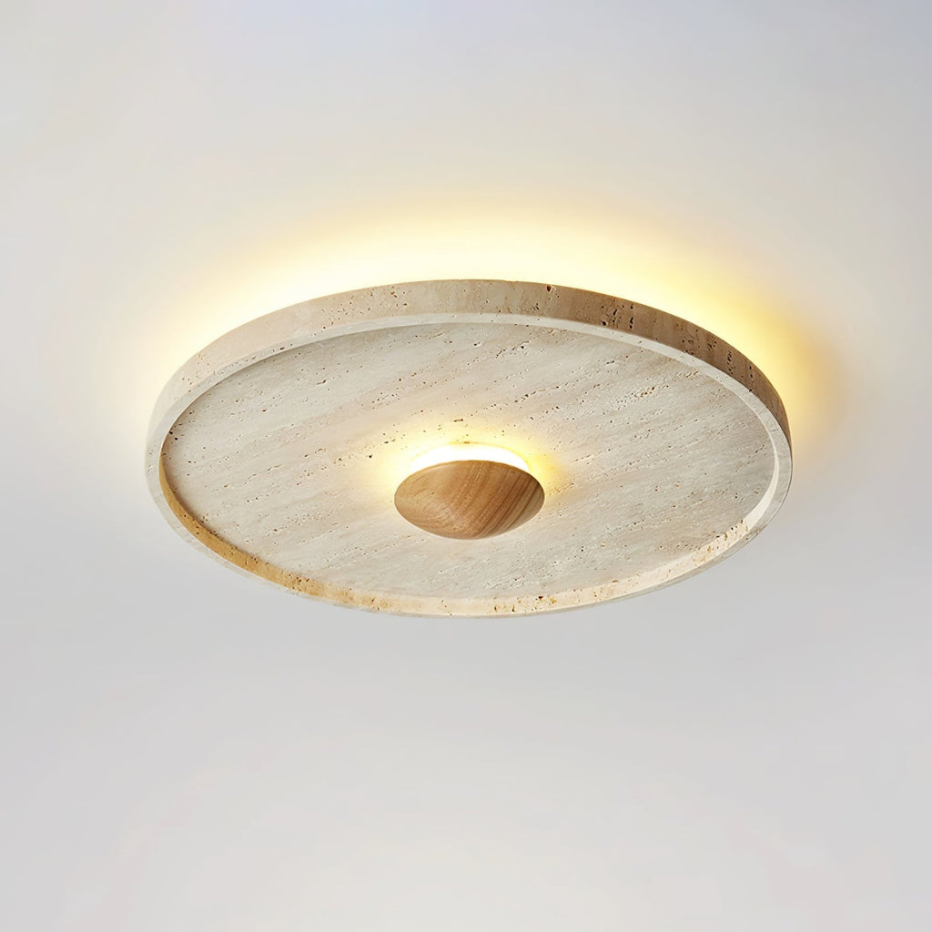 Lumiround Plafonnier Disque Incrusté en Travertin - Neutralighting