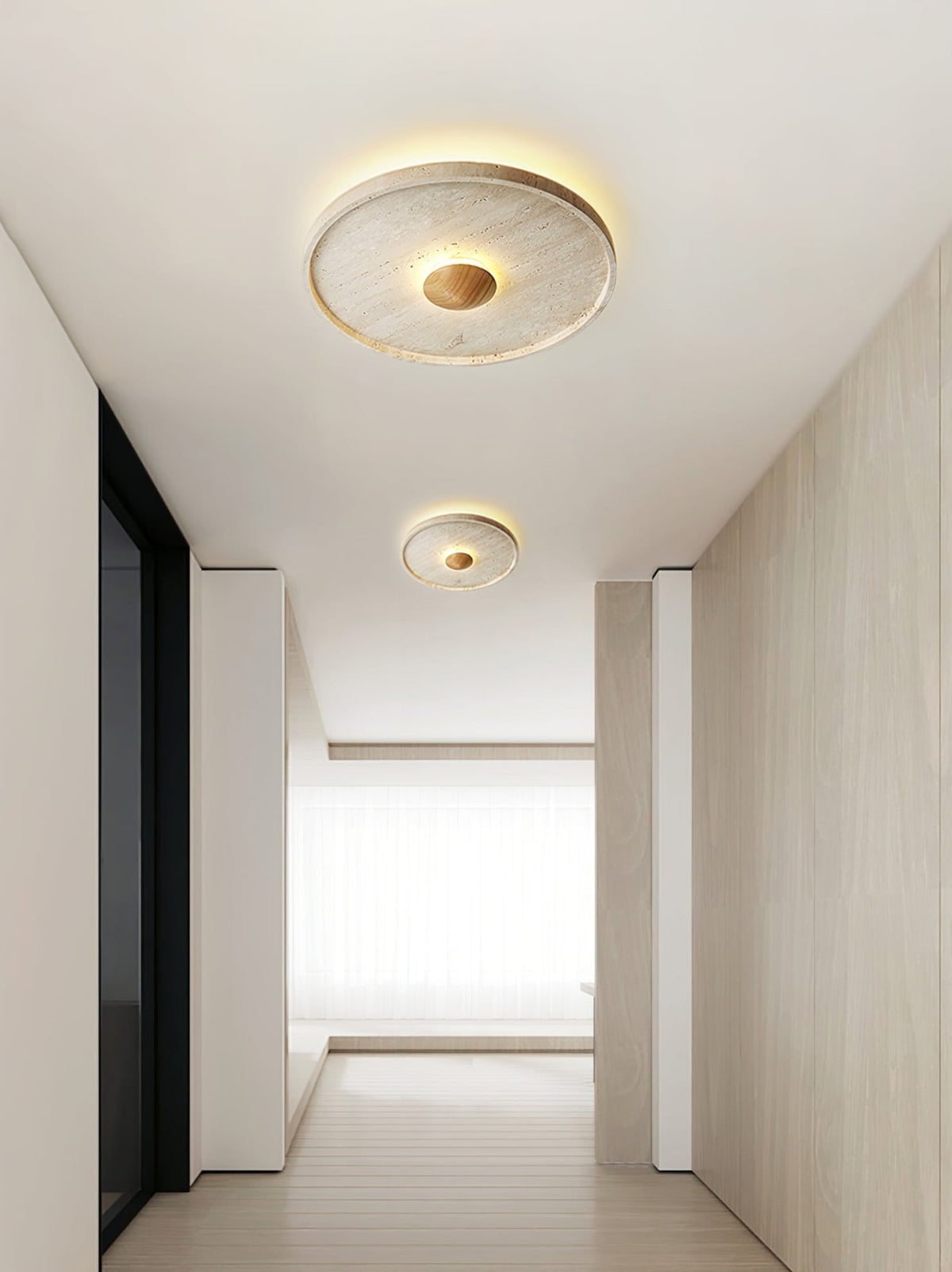 Lumiround Plafonnier Disque Incrusté en Travertin - Neutralighting