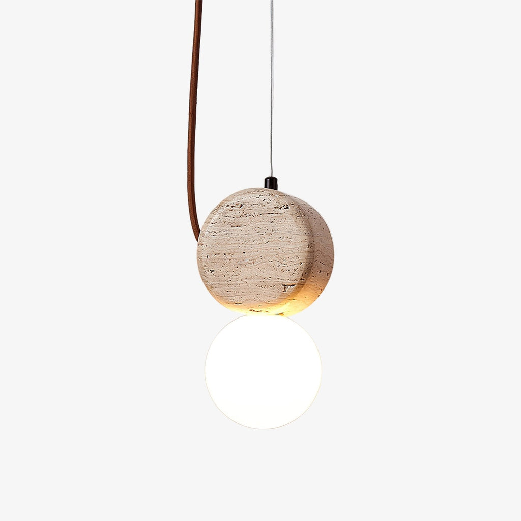 Zosolyra Suspension Double Disque en Travertin - Neutralighting