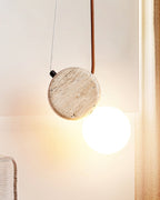 Zosolyra Suspension Double Disque en Travertin - Neutralighting