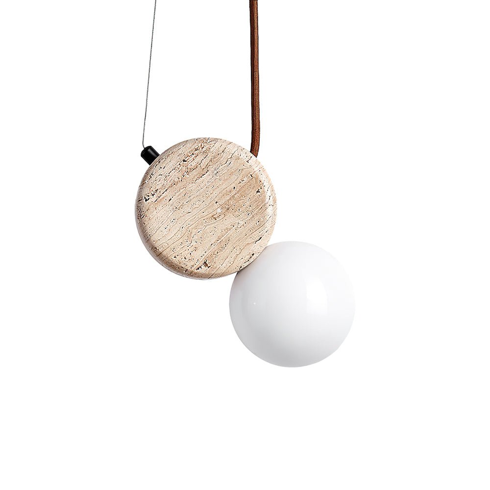 Zosolyra Suspension Double Disque en Travertin - Neutralighting
