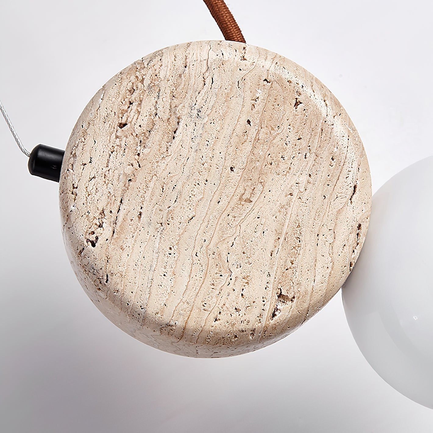Zosolyra Suspension Double Disque en Travertin - Neutralighting