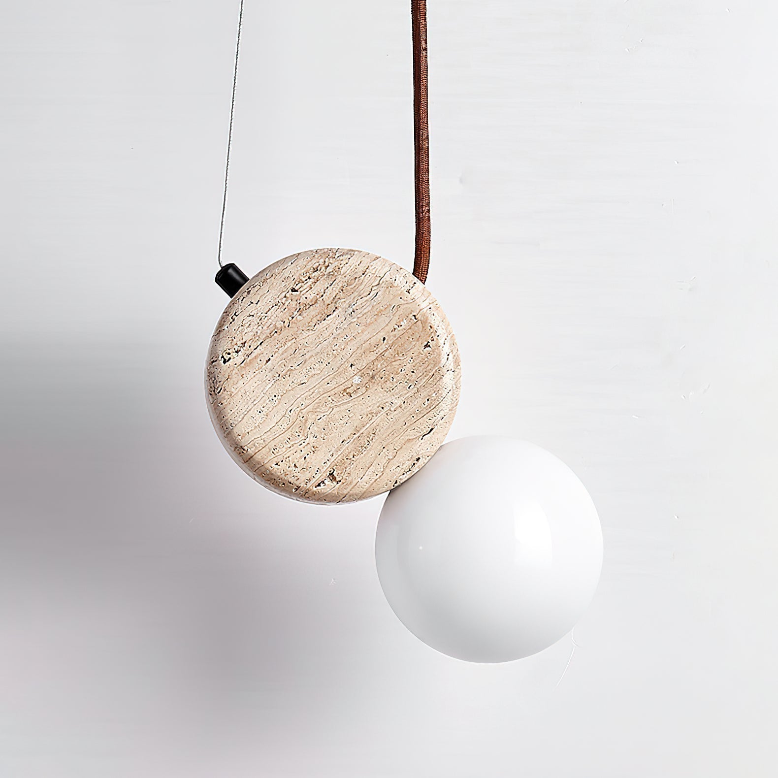Zosolyra Suspension Double Disque en Travertin - Neutralighting