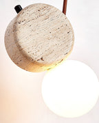 Zosolyra Suspension Double Disque en Travertin - Neutralighting
