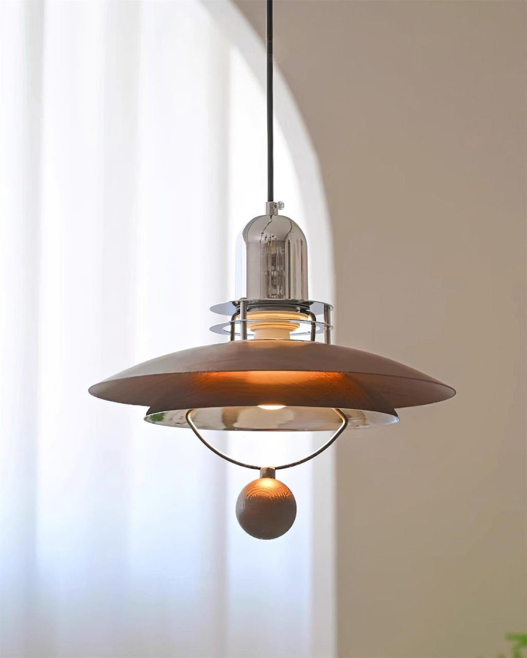 Trava Suspension Stratifié Bois Sphère Moderne - Neutralighting