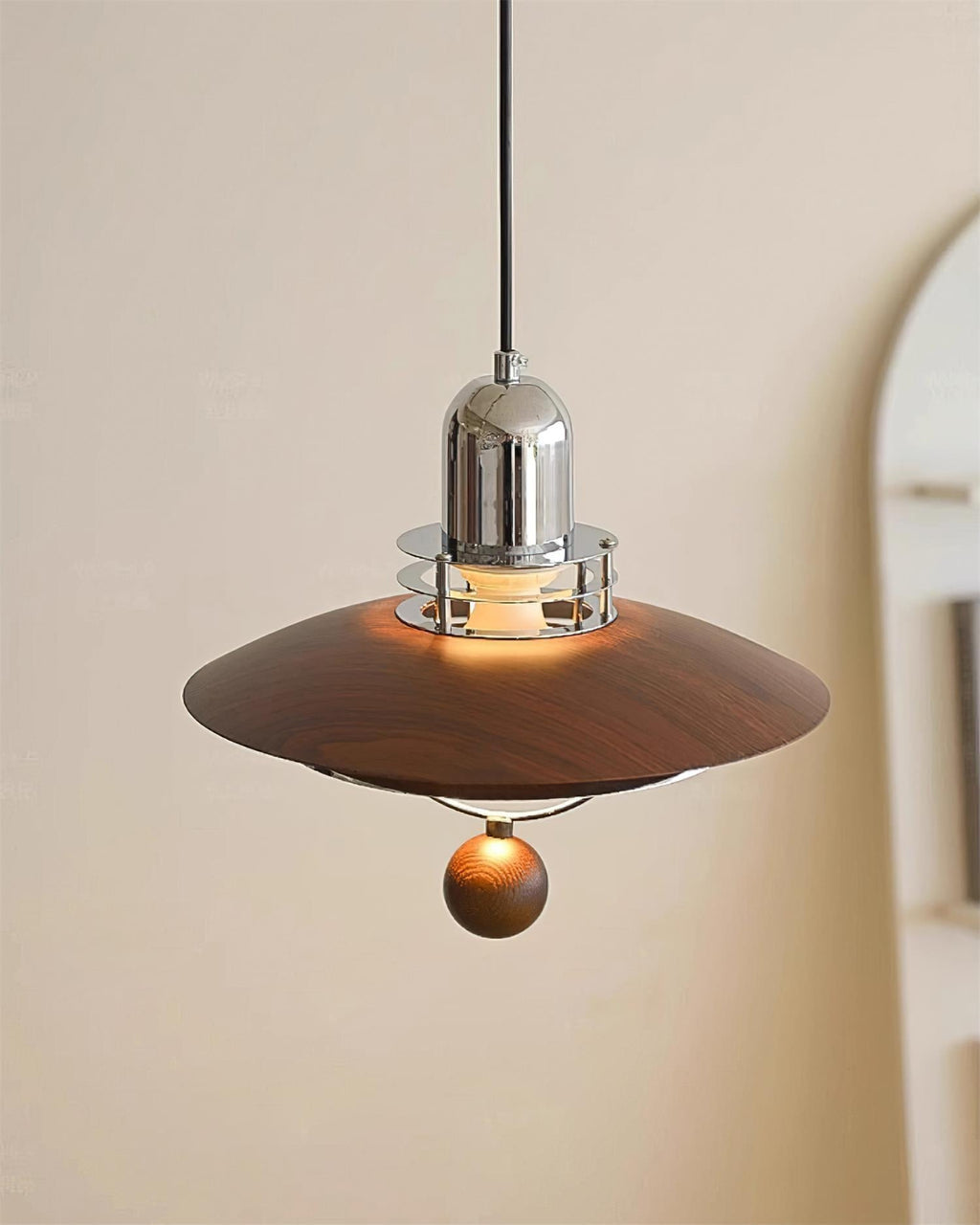 Trava Suspension Stratifié Bois Sphère Moderne - Neutralighting