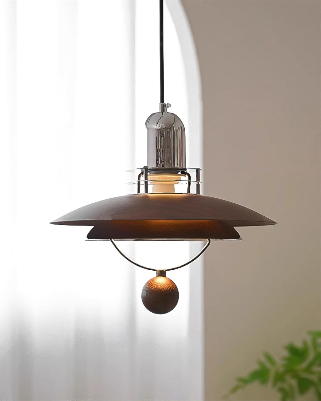 Trava Suspension Stratifié Bois Sphère Moderne - Neutralighting