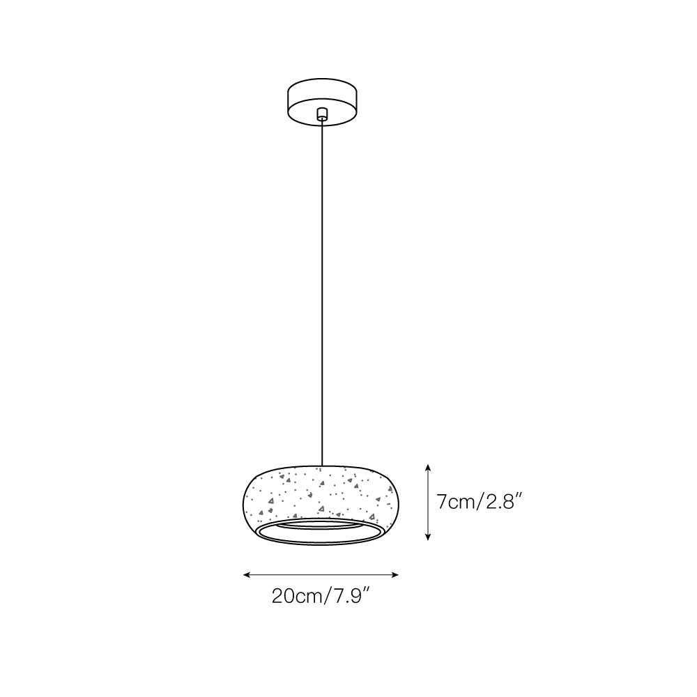 Eurvaran Moderne Minimaliste Tambour Travertin Lumière Pendentif - Neutralighting
