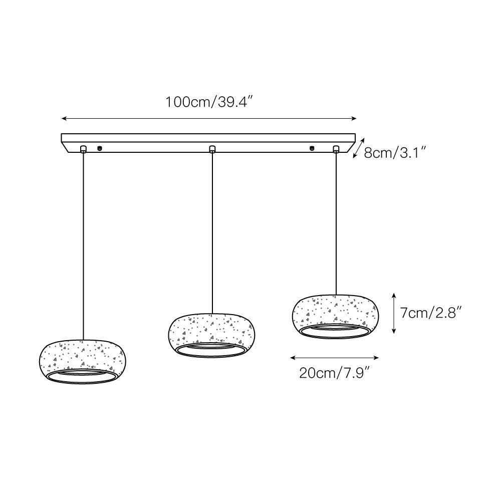 Eurvaran Moderne Minimaliste Tambour Travertin Lumière Pendentif - Neutralighting