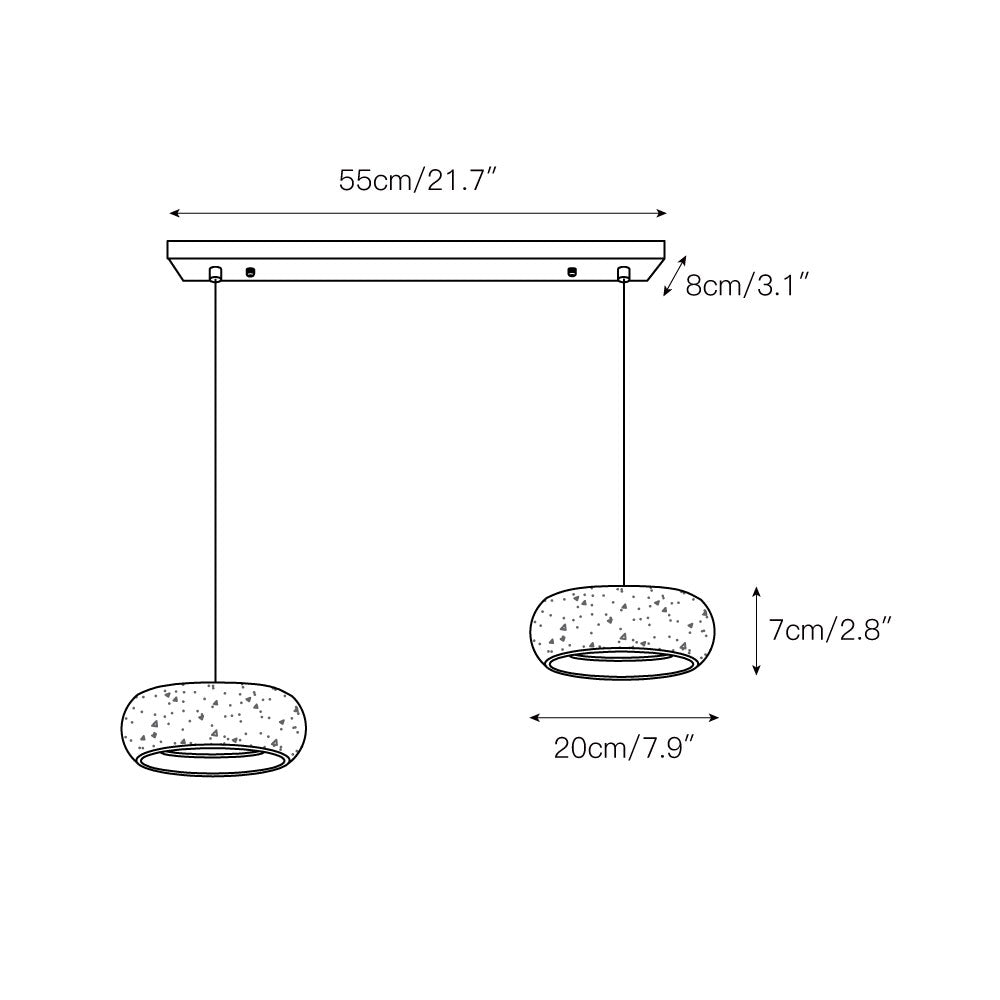 Eurvaran Moderne Minimaliste Tambour Travertin Lumière Pendentif - Neutralighting