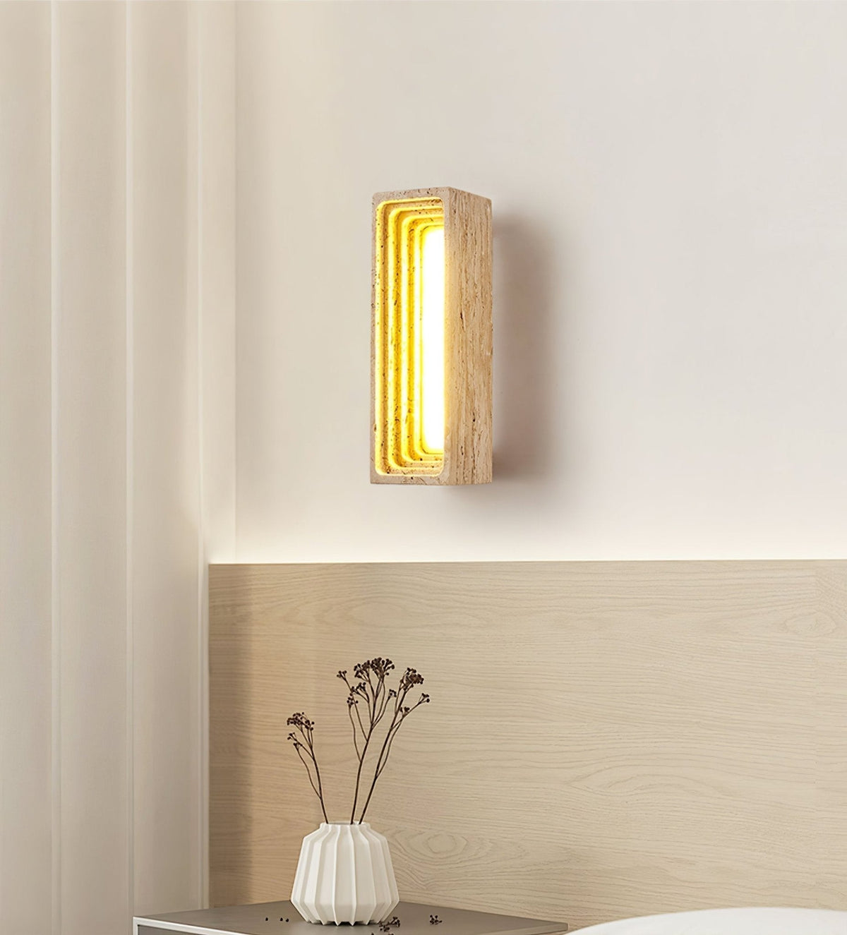 Atheila Applique Murale Moderne en Travertin - Neutralighting