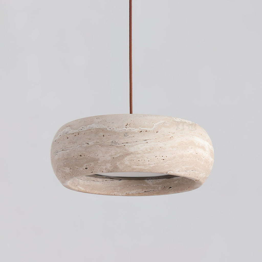 Eurvaran Moderne Minimaliste Tambour Travertin Lumière Pendentif - Neutralighting