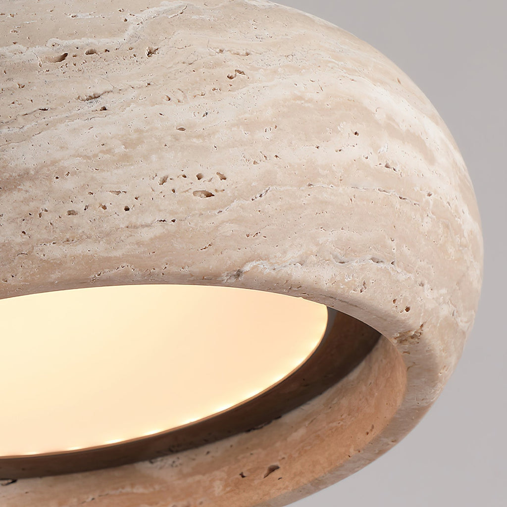 Eurvaran Moderne Minimaliste Tambour Travertin Lumière Pendentif - Neutralighting