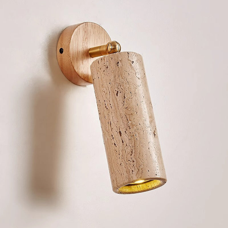 Arvararae Moderne Minimaliste Bois Travertin Applique Murale - Neutralighting