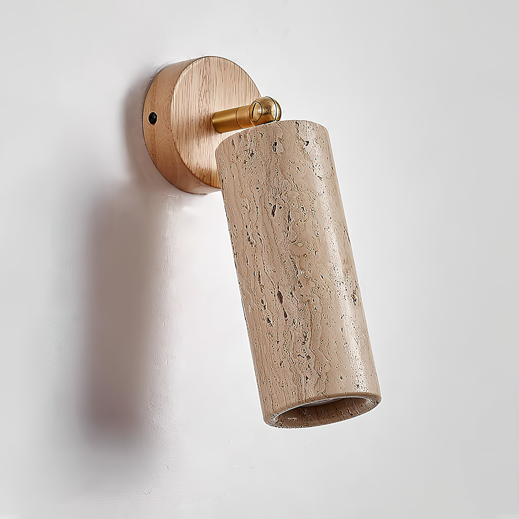 Arvararae Moderne Minimaliste Bois Travertin Applique Murale - Neutralighting