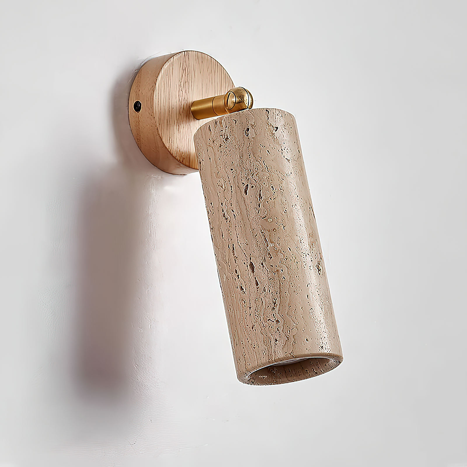 Arvararae Moderne Minimaliste Bois Travertin Applique Murale - Neutralighting