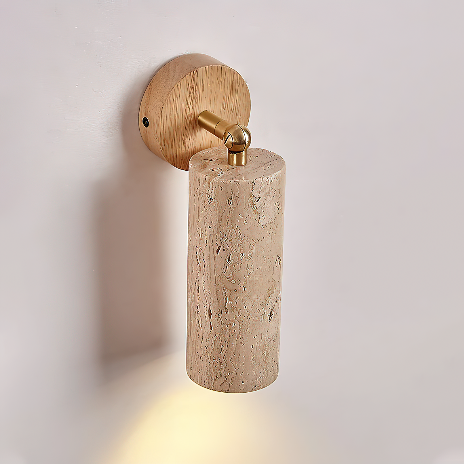 Arvararae Moderne Minimaliste Bois Travertin Applique Murale - Neutralighting
