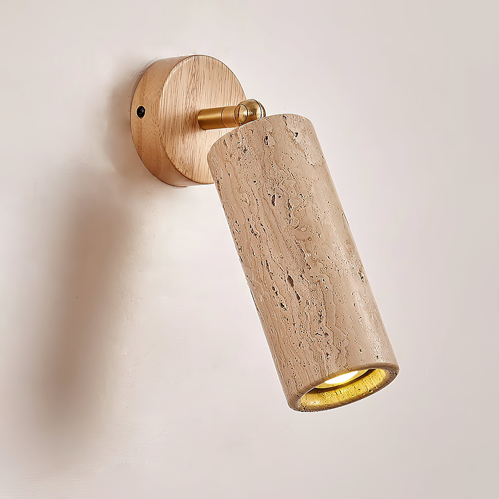 Arvararae Moderne Minimaliste Bois Travertin Applique Murale - Neutralighting