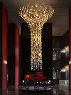 Abeleisa Lustre Laiton Cristal Forme Branche d'Arbre et Échelle - Neutralighting