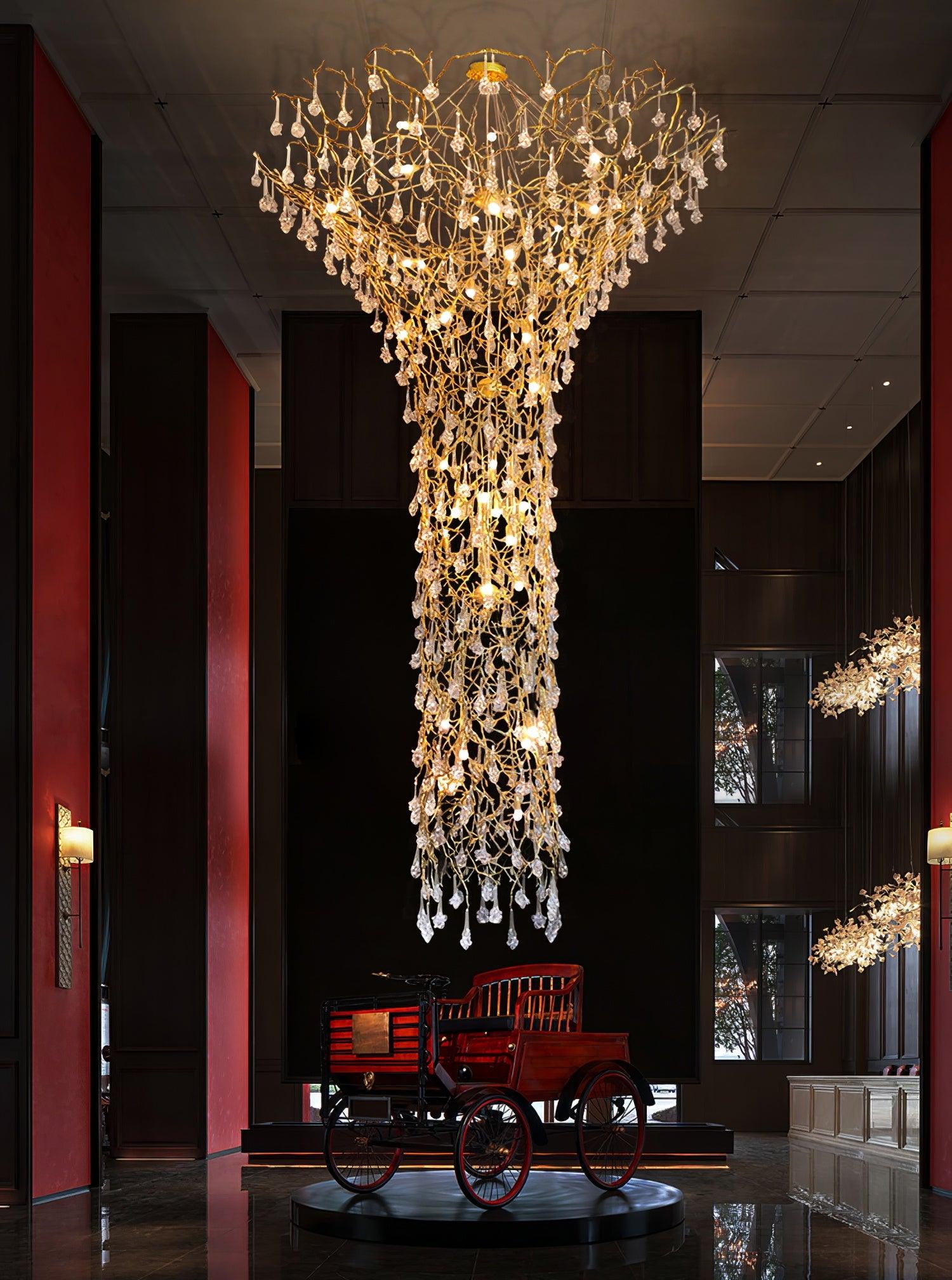 Abeleisa Lustre Laiton Cristal Forme Branche d'Arbre et Échelle - Neutralighting