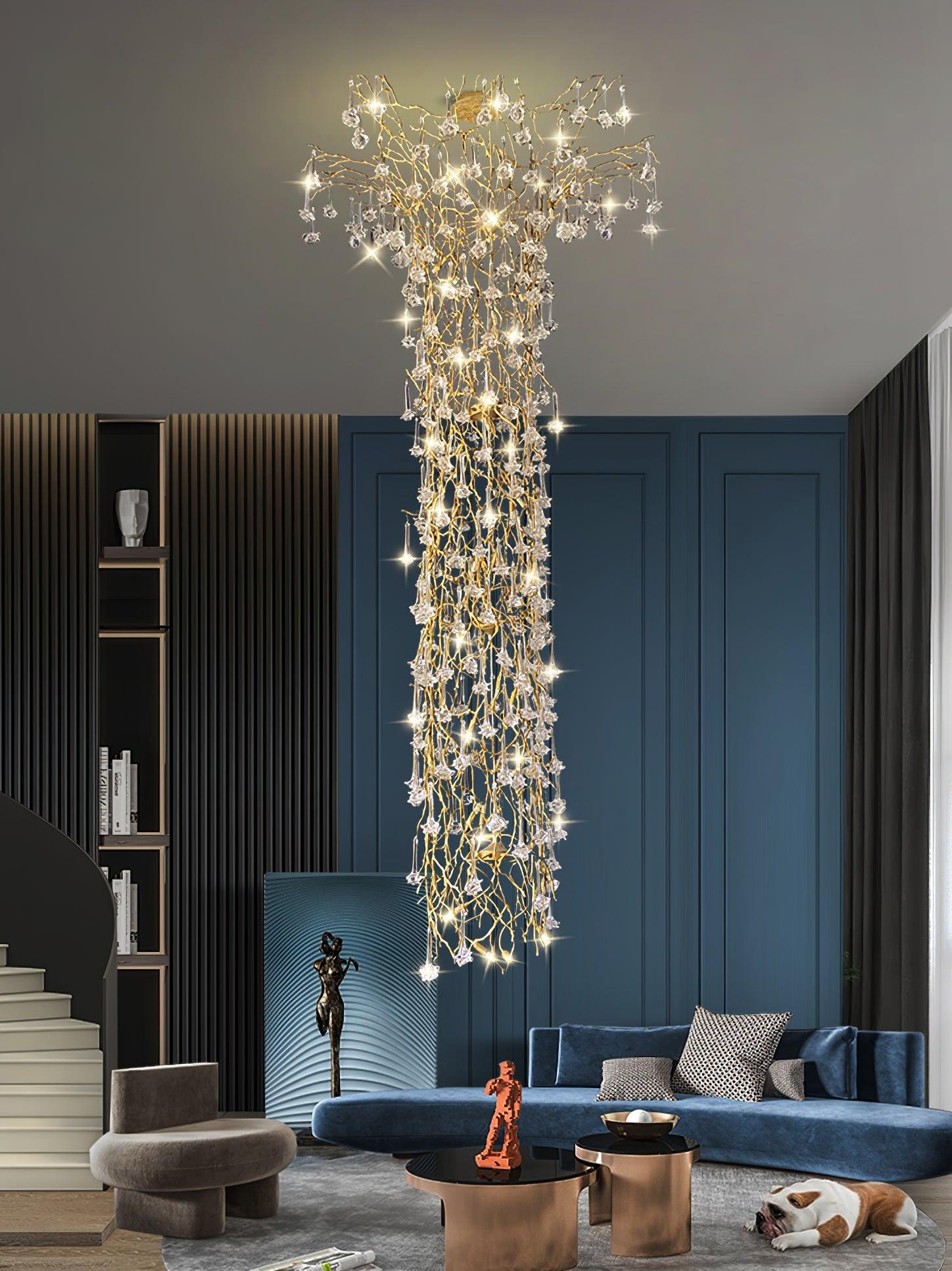 Abeleisa Lustre Laiton Cristal Forme Branche d'Arbre et Échelle - Neutralighting