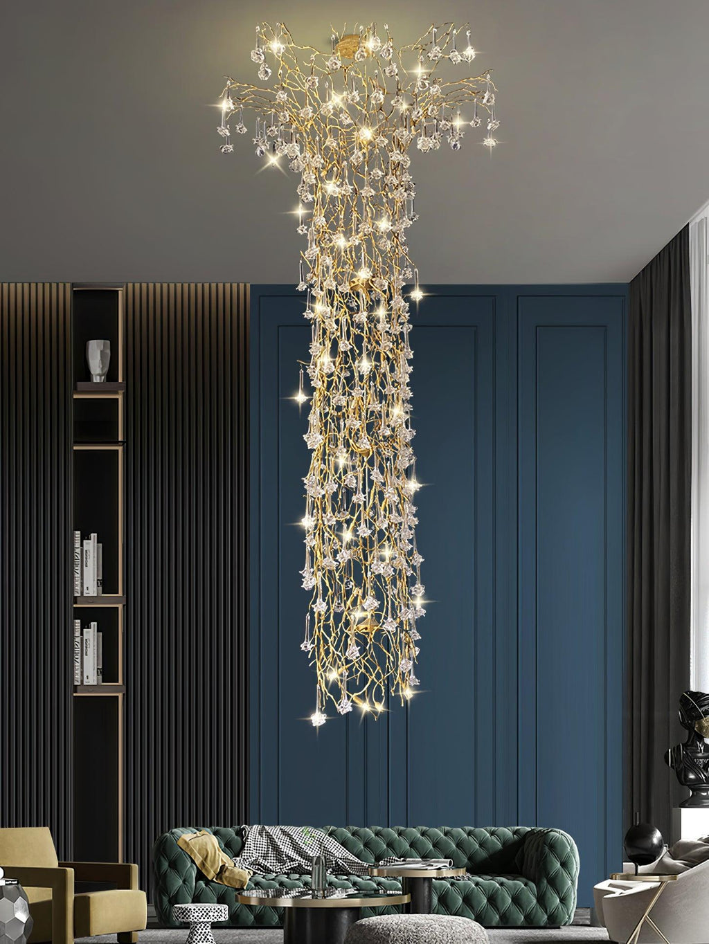 Abeleisa Lustre Laiton Cristal Forme Branche d'Arbre et Échelle - Neutralighting