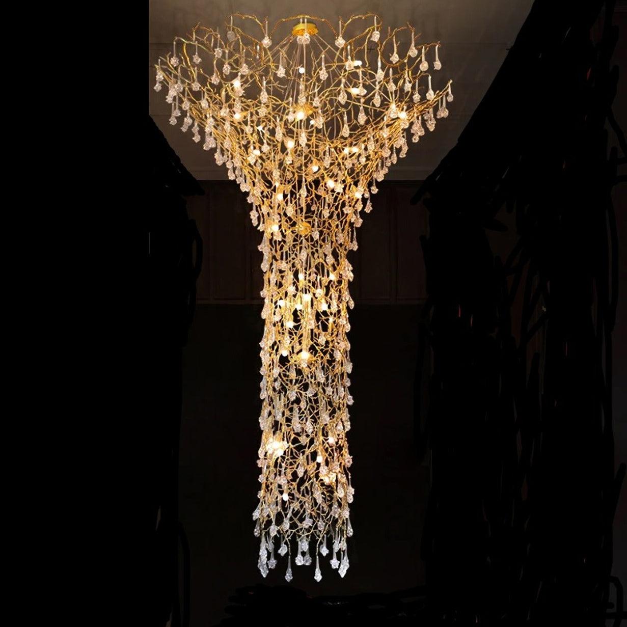 Abeleisa Lustre Laiton Cristal Forme Branche d'Arbre et Échelle - Neutralighting