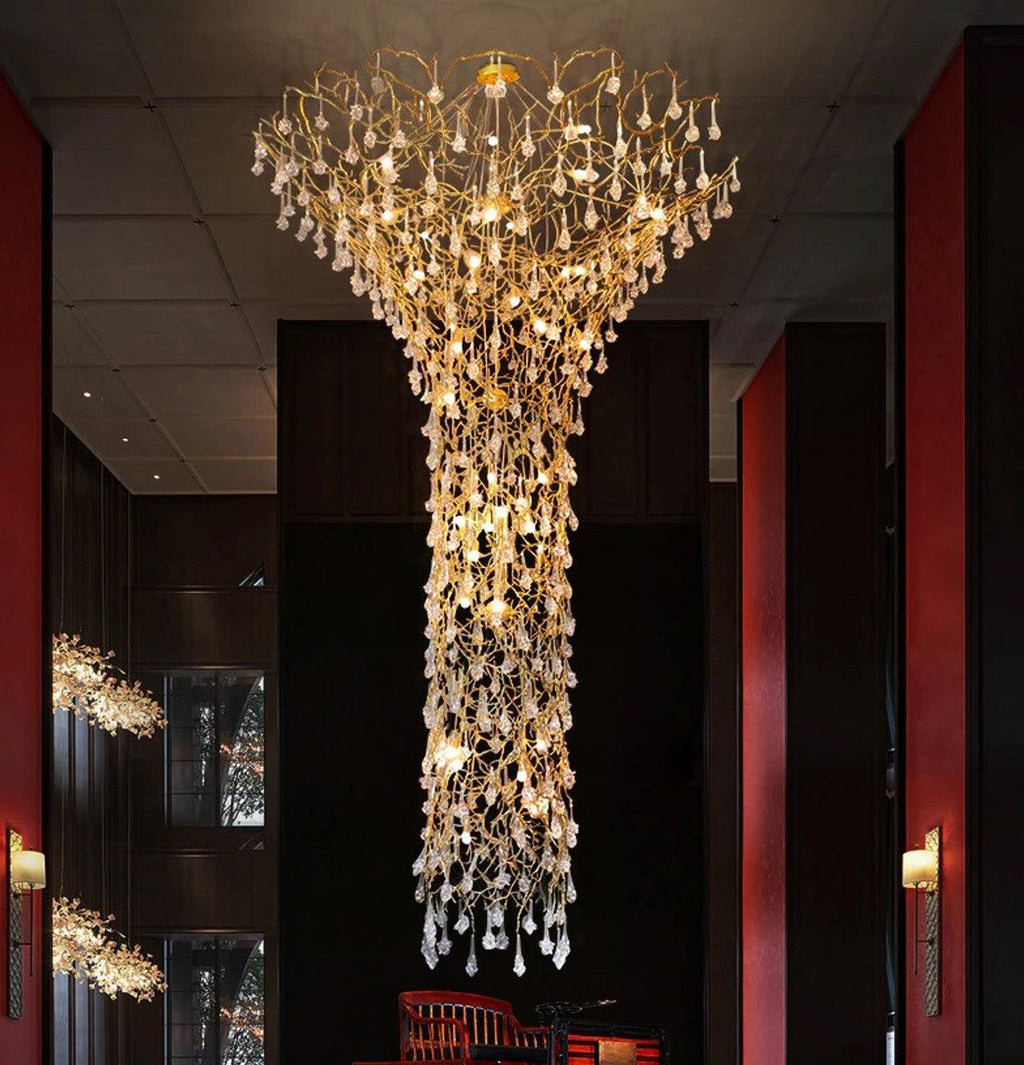 Abeleisa Lustre Laiton Cristal Forme Branche d'Arbre et Échelle - Neutralighting