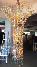 Abeleisa Lustre Laiton Cristal Forme Branche d'Arbre et Échelle - Neutralighting