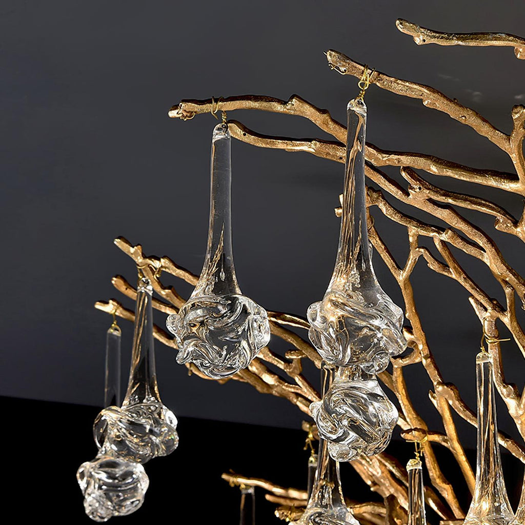 Abeleisa Lustre Laiton Cristal Forme Branche d'Arbre et Échelle - Neutralighting